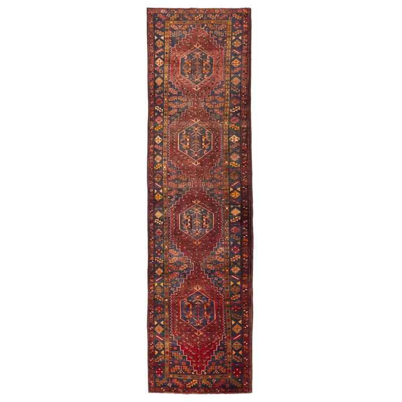 ECARPETGALLERY Hand-knotted Konya Anatolian Red Wool Rug - 3'7 x 13'9