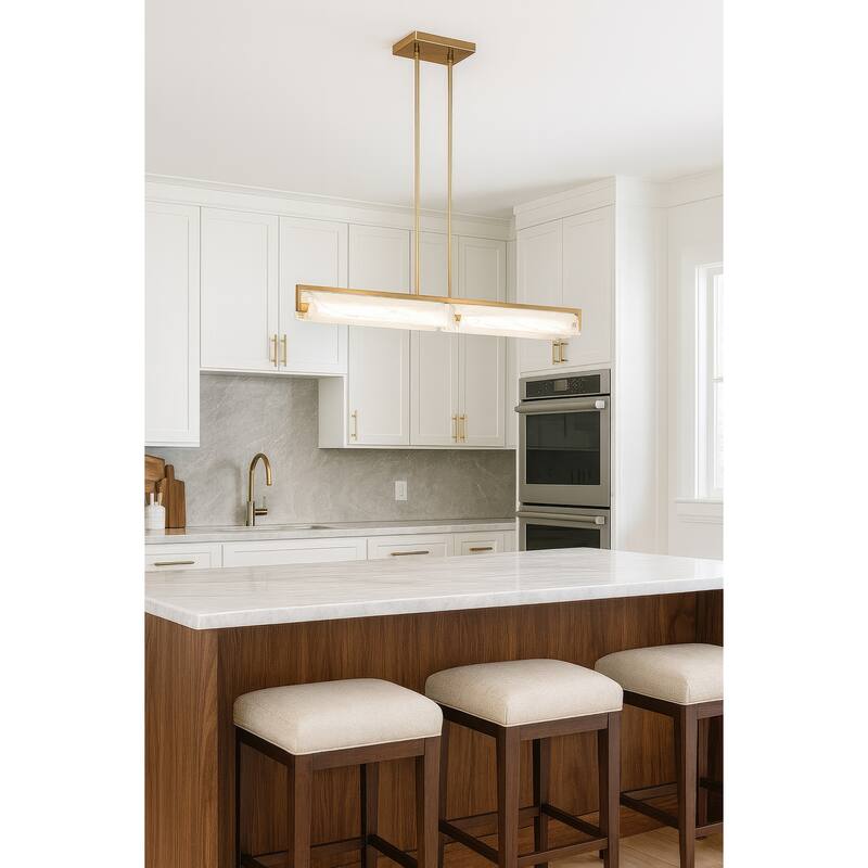 Varaluz Mingle 2-Light Linear Pendant - Satin Brass