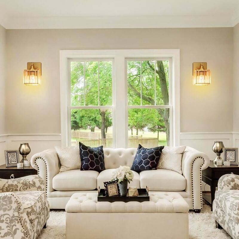 2 Pack light bulb gold lighting fixtures metal wall sconces