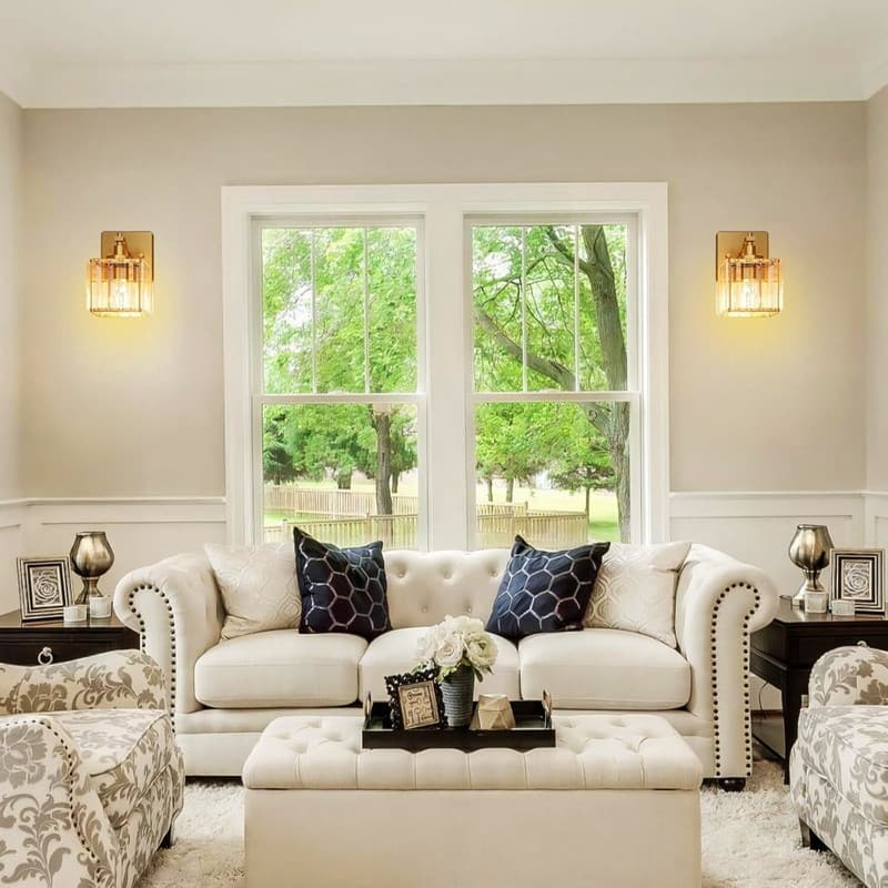 2 Pack light bulb gold lighting fixtures metal wall sconces