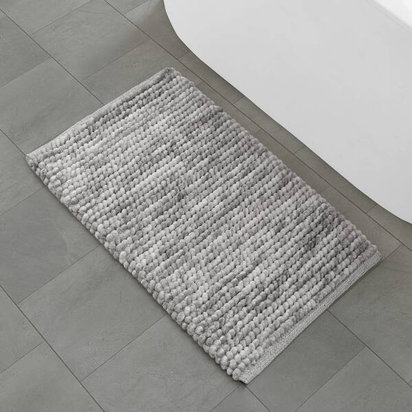 French Connection Space Dye Chunky Chenille Bath Rugs - Grey - 20"x32"