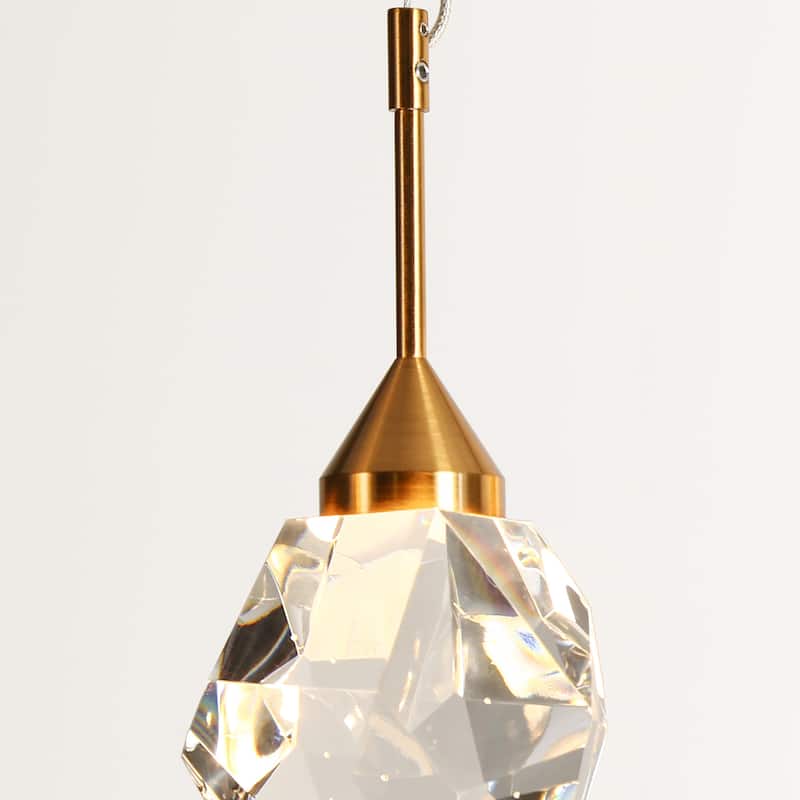 Modern Gold LED 5-Light Crystal Island Chandelier for Kitchen Island