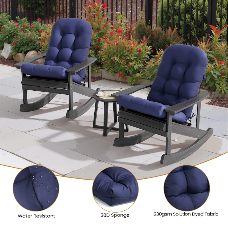 Outdoor Patio Adirondack Rocking Chair Cushions Thickened Chair Pad with Sunbrella