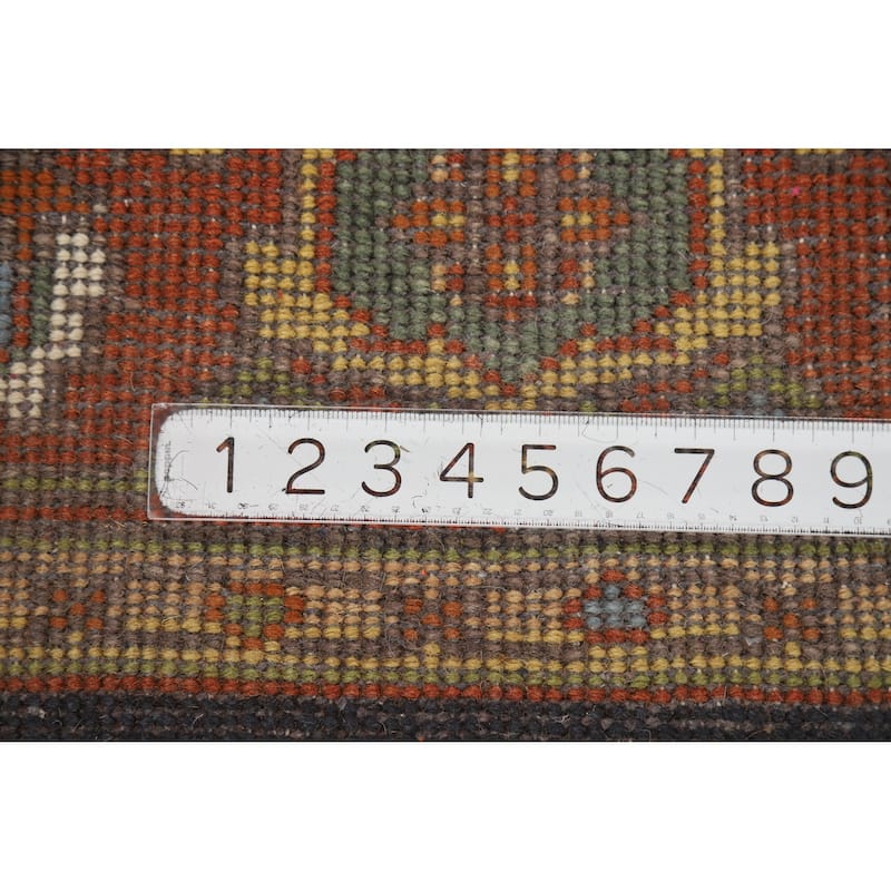 Hand Knotted Oriental 100% Wool Carpet Traditional Medallion Oranges & Rust Heriz (serapi) Area Rug - 9' 9'' X 7' 9''