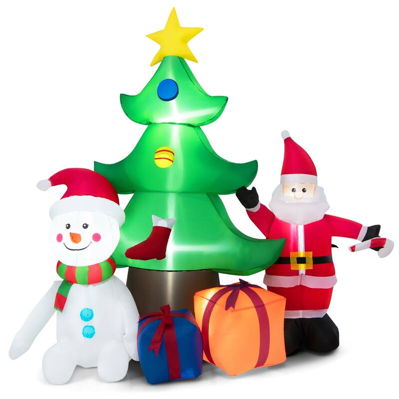 Gymax 7.2FT Inflatable Christmas Tree Snowman Santa Gift Bag - See Details