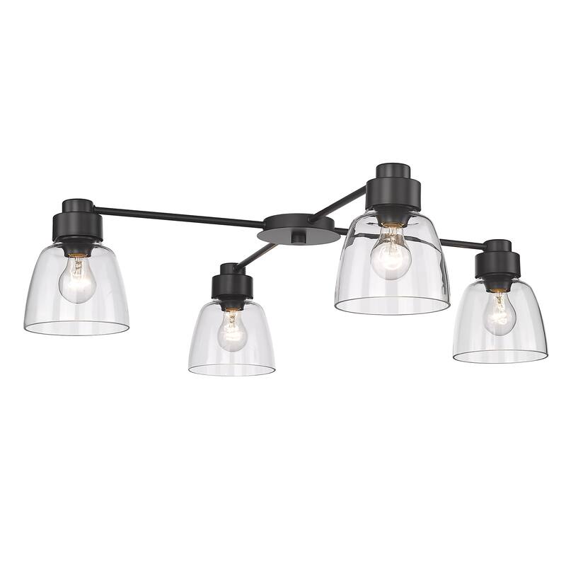 Remy 4-Light Flush Mount - Matte Black with Clear Glass