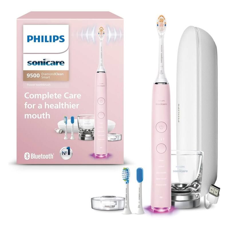 Philips Sonicare DiamondClean Smart 9500 Electric Toothbrush HX9923/11 (Black) and (Pink)