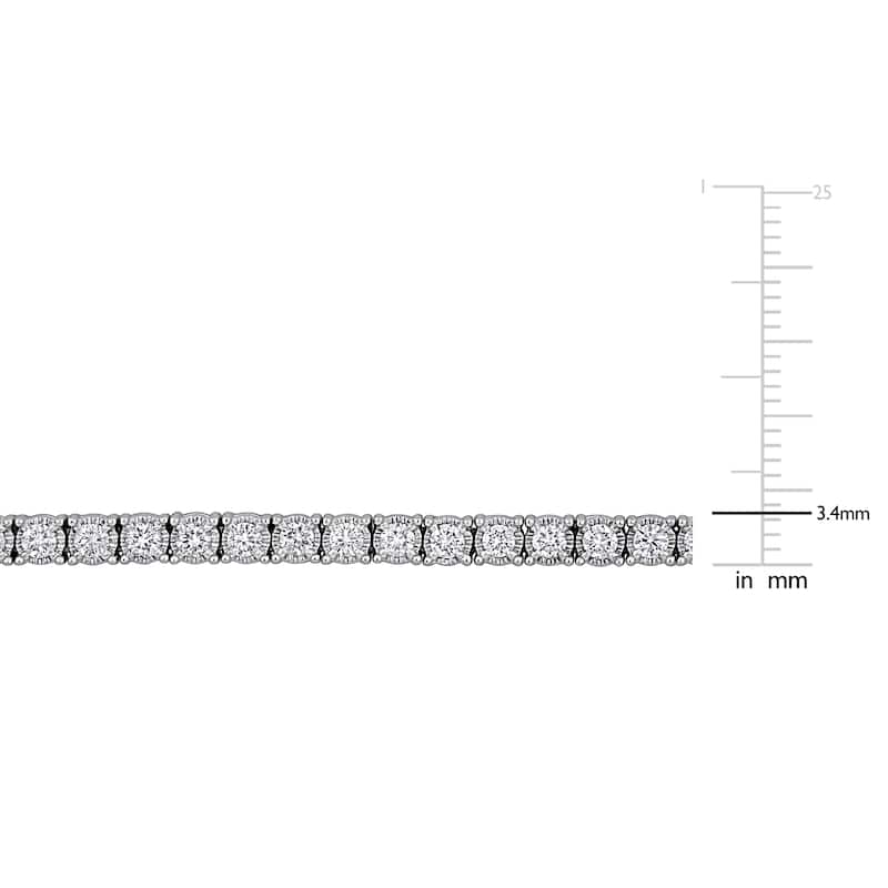 3 1/7ct TW Lab-Grown Diamond Tennis Anklet in 14k White Gold - 8.5 in