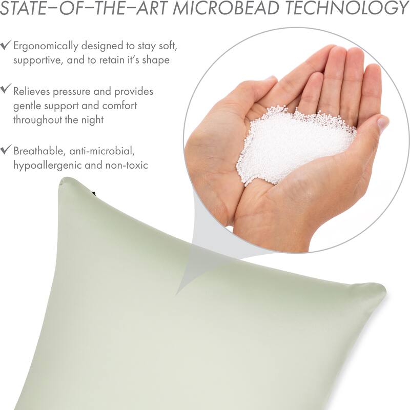 Throw Pillow Cozy Soft Microbead Cadet Grey: 1 Pc