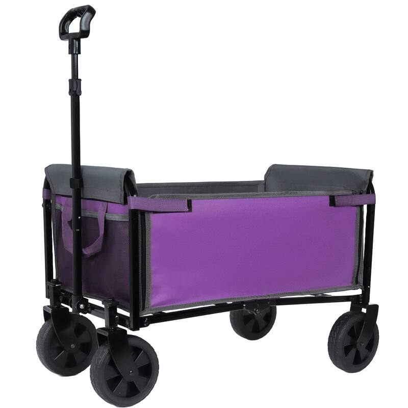 Collapsible Wagon with Wheels - 3 in 1 Lightweight Utility Camping Wagons Carts Foldable with 220lbs Weight Capacity