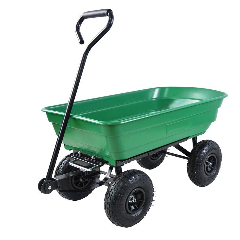 Folding Wagon Dump Cart with Steel Frame and 10-in. Pneumatic Tires