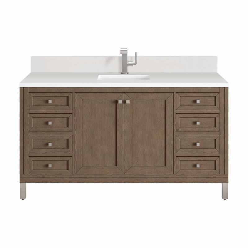 James Martin Vanities 305-V60S-1WZ Chicago 60" Single Basin Wood - Whitewashed Walnut
