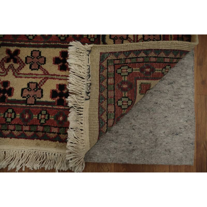 Hand Knotted Oriental 100% Wool Carpet Traditional All-Over Beige & Ivories Agra Area Rug - 11' 9'' X 8' 9''