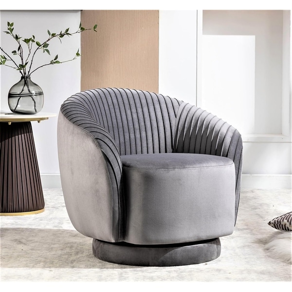 US Pride Furniture Contemporary Velvet Swivel Barrel Chair with 360 Spin Capability Round Accent One Seater Sofa On Sale Bed Bath Beyond 40721047