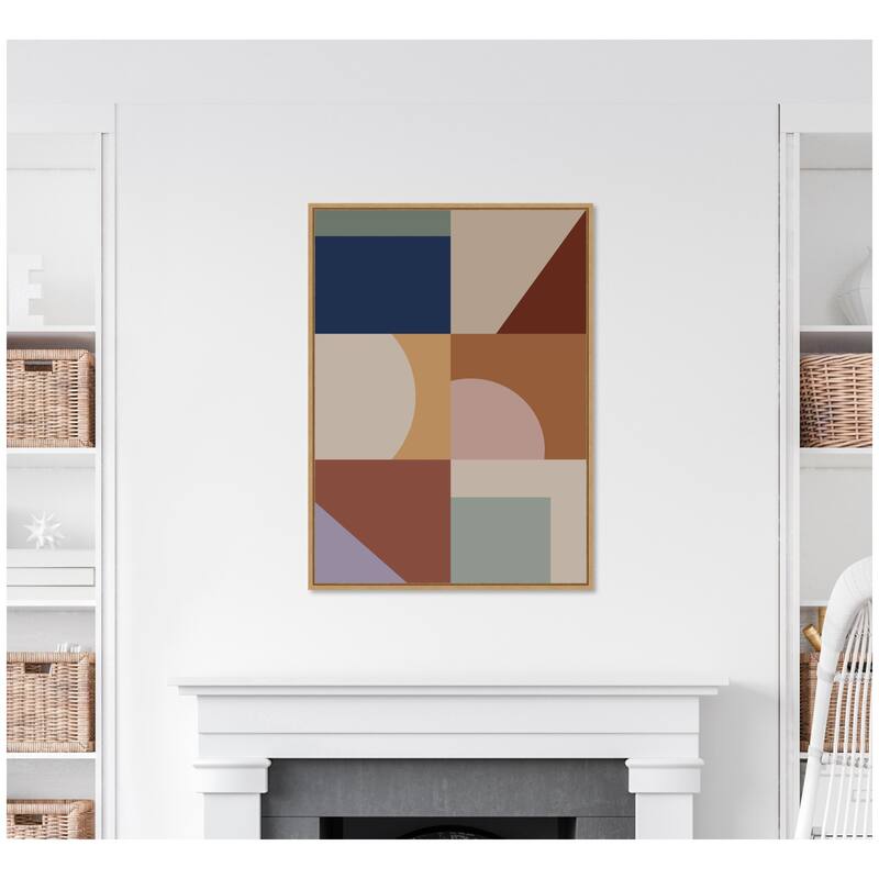 Kate and Laurel Modern Bohemian Pattern 1 by The Creative Bunch Studio Framed Canvas Wall Art Print