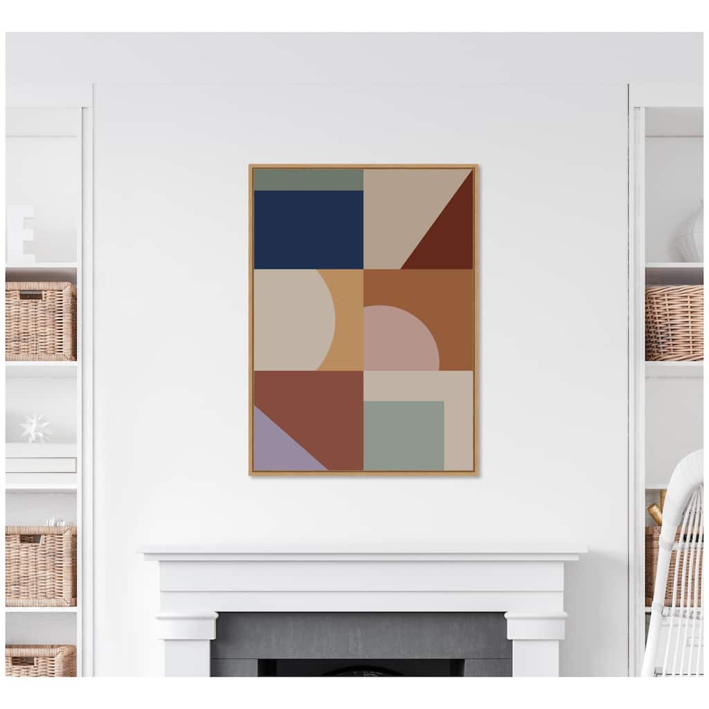 Kate and Laurel Modern Bohemian Pattern 1 by The Creative Bunch Studio Framed Canvas Wall Art Print