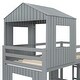preview thumbnail 14 of 14, Playhouse-inspired Style Twin Over Full Wooden Bunk Bed,Loft Bed with Playhouse,Farmhouse, Ladder, Slide and Guardrails