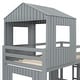 preview thumbnail 47 of 47, Playhouse-inspired Style Twin over Full Wooden Bunk Bed,Loft Bed with Playhouse,Farmhouse, Ladder, Slide and Guardrails