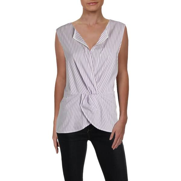 Shop St John Womens Blouse Pinstripe Peplum Free Shipping Today