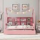 preview thumbnail 19 of 37, Modern Wooden House Bed Frame, Storage Shelves and Roof, Montessori Platform Bed for Kids Teen