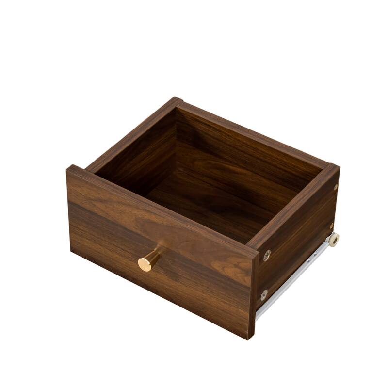 Anmytek Walnut Sideboard with Sliding Glass Doors & Wine Storage Cabinet