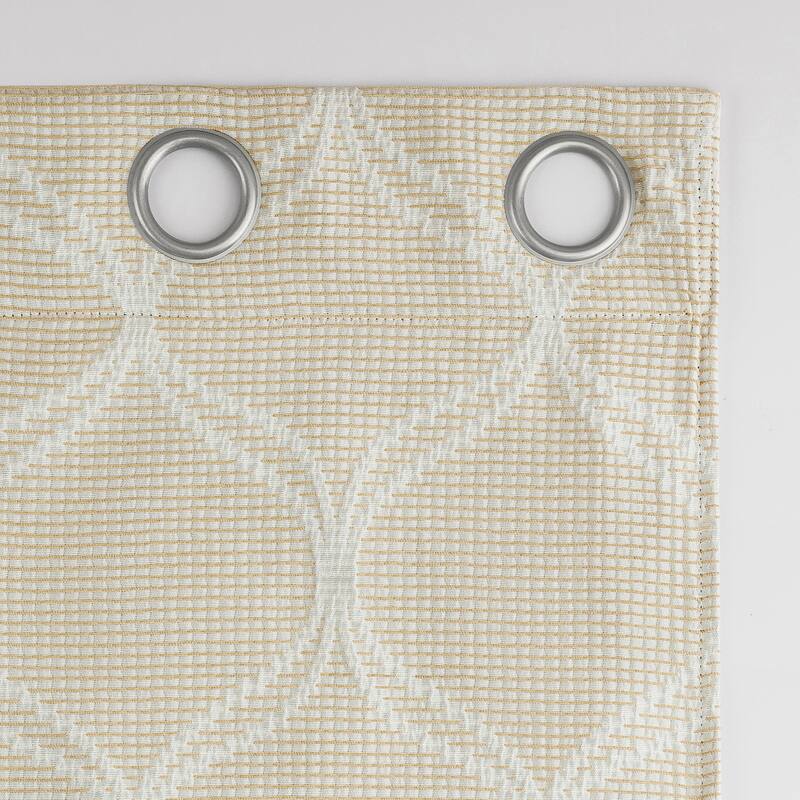 Sun Zero Tikal Woven Ogee Total Blackout Grommet 1-Piece Curtain Panel, Single Panel