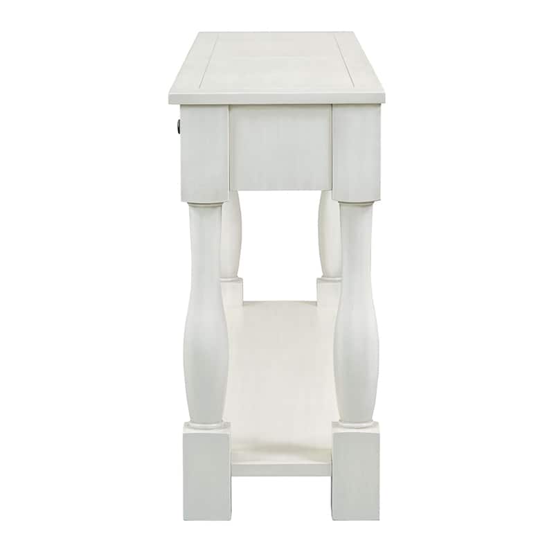 63" Long Console Table with Drawers and Shelf for Entryway