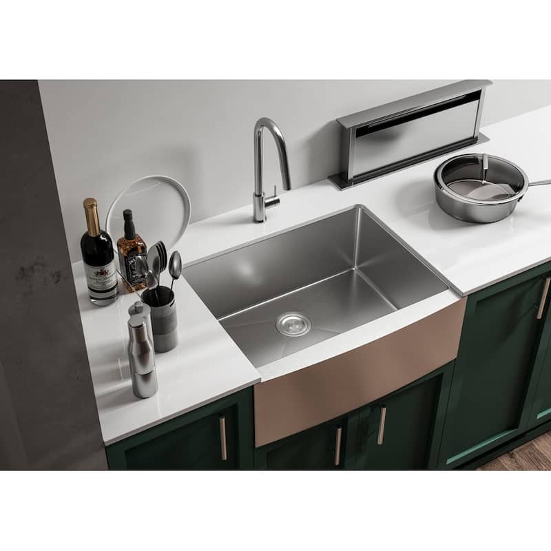 Indigo Home Stainless Steel farmhouse kitchen sink L27" x W22"