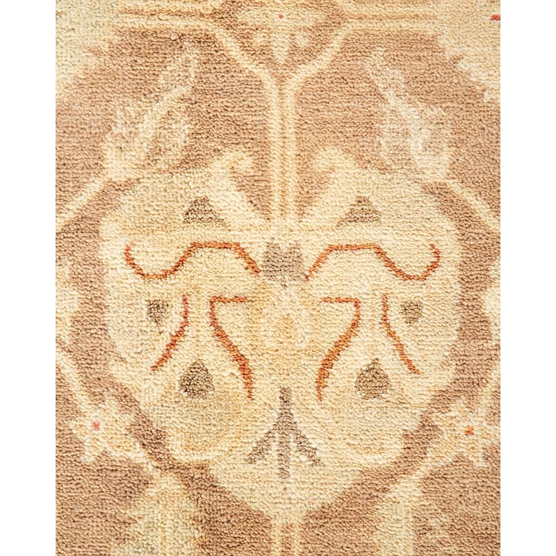 Overton Hand Knotted Wool Traditional Oriental Brown Area Rug - 5' x 8'