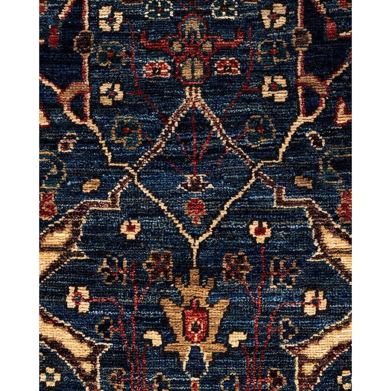 Serapi One-of-a-Kind Hand-Knotted Runner Rug - Blue, 2' 8" x 10' 4" - 2' 8" x 10' 4"