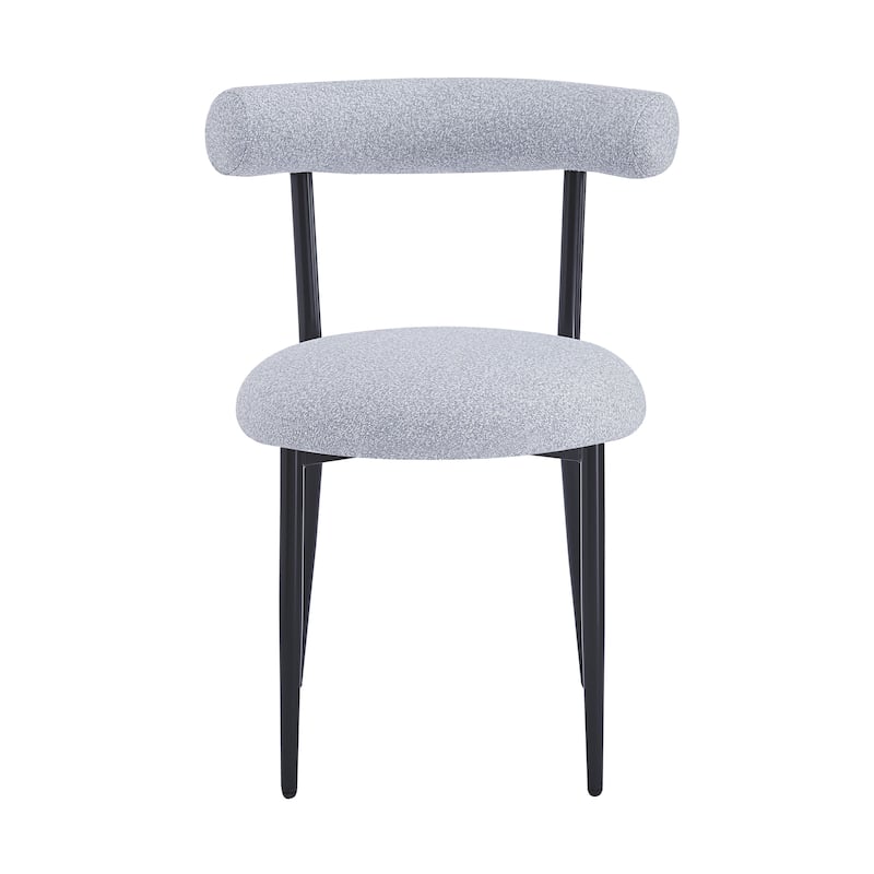 Open Back Upholstered Dining Chair Set of 2 Modern Kitchen Chairs with Metal, Fabric Dining Room Chairs for Living Room