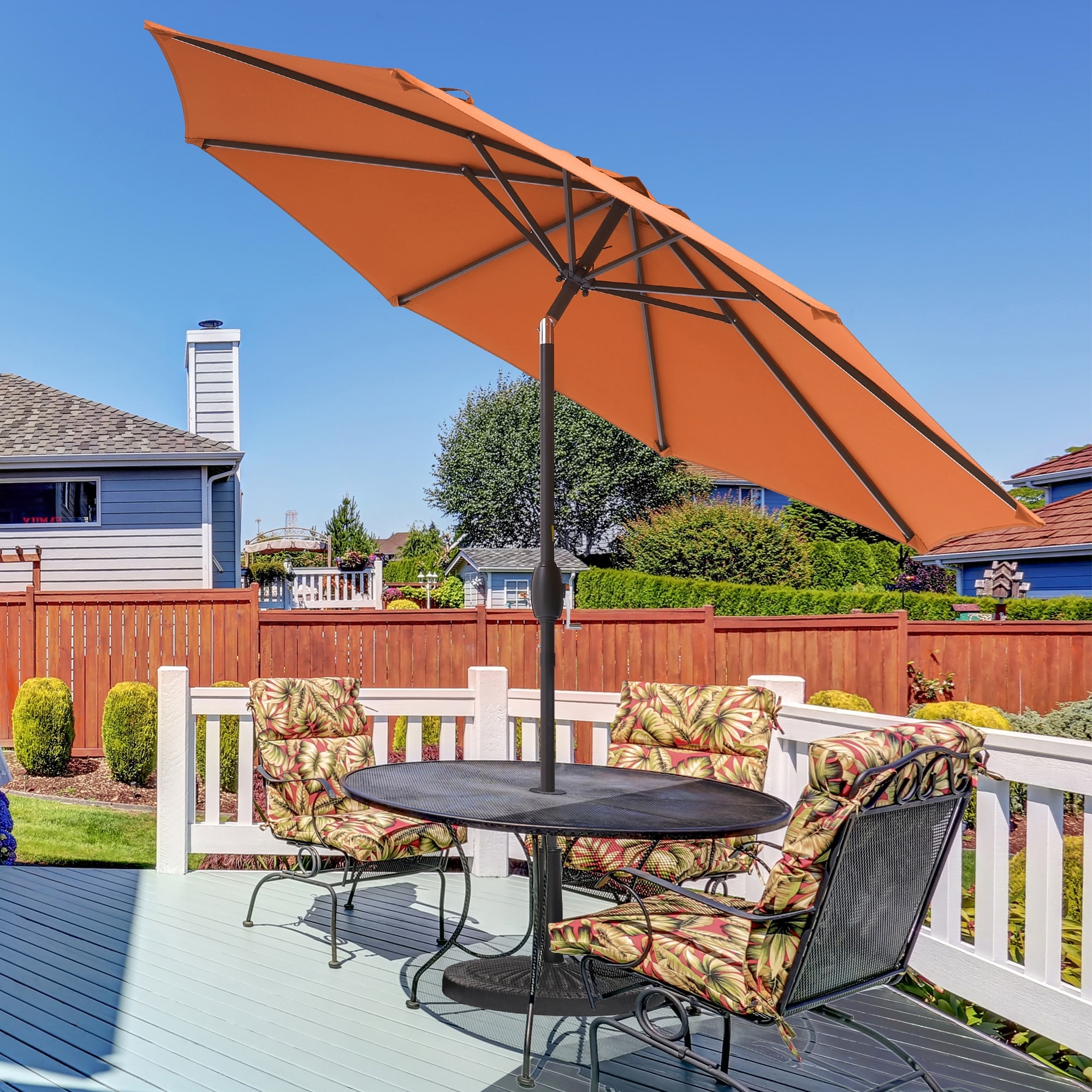 BONOSUKI 9ft Patio Umbrella,Outside Deck Table Umbrella,w/Tilt Crank