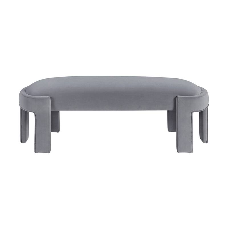 Revere 54" Velvet Upholstered Bench - High-Density Foam Cushioned Seat