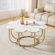 preview thumbnail 5 of 8, 39.37-inch Modern Flower-Shaped Coffee Accent Table for Living Room