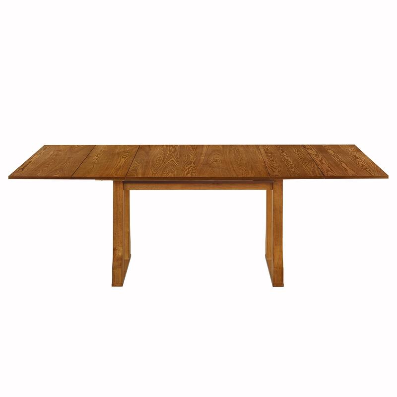 6PCS Rattan Wooden Extendable Dining Table Se