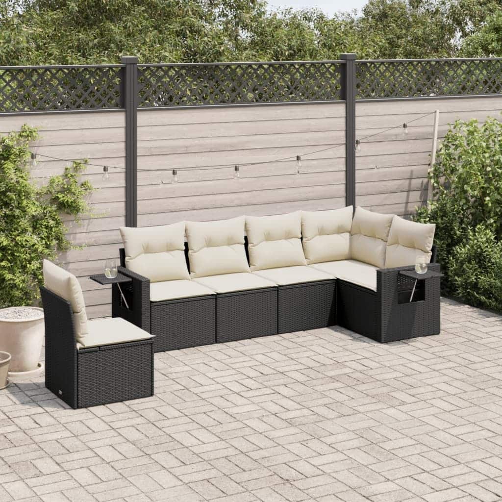 vidaXL Garden Sofa Set Black