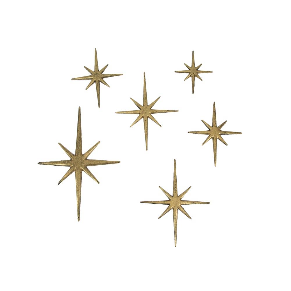 Set Of 6 Cast Iron Starburst Wall Hangings Mid Century Modern 8
