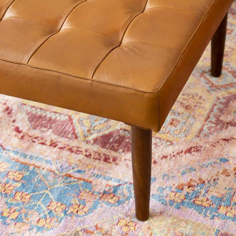 Addison Square Upholstered Ottoman Comfortable choice, multiple functions, classic design, and cozy corners - Light Tan,Rustic