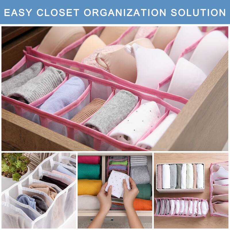 T-shirt Compartment Storage Box for Jeans, Scarves, Flower White - Flower White