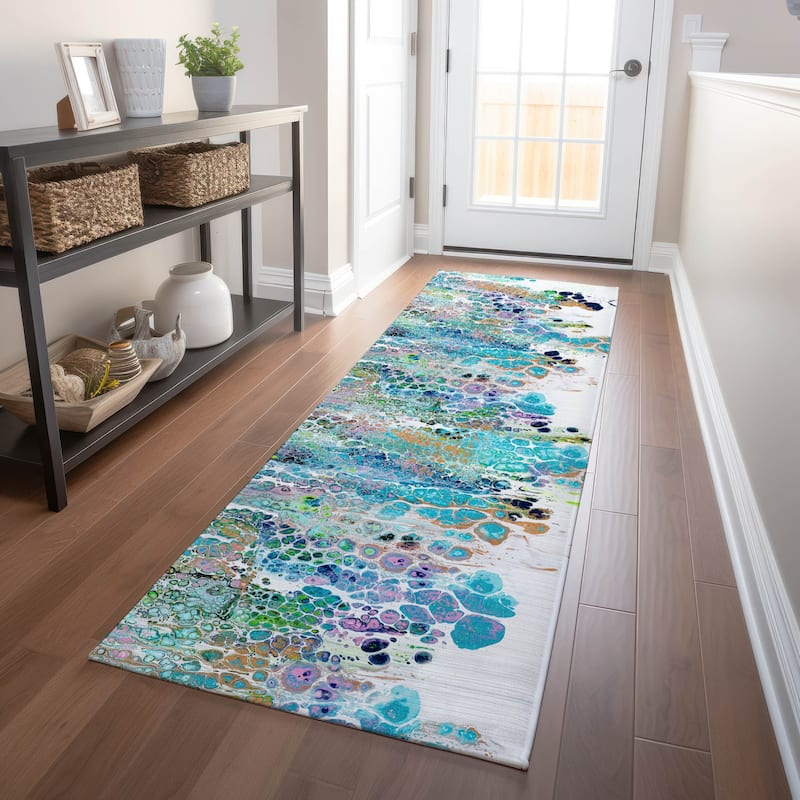 Premium Washable Super Soft Abstract Contemporary Mayfield Rug - Multi - 2' 3" x 7' 6" - Runner