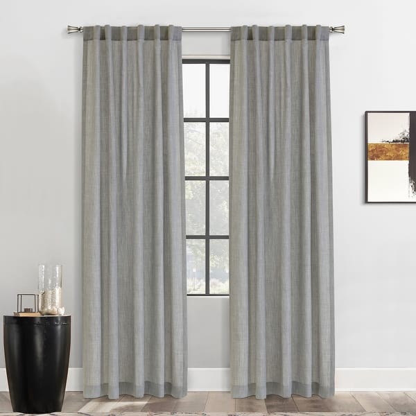 slide 2 of 6, Johnstown Light Filtering Dual Header Curtain Panel Silver - 52" x 108"