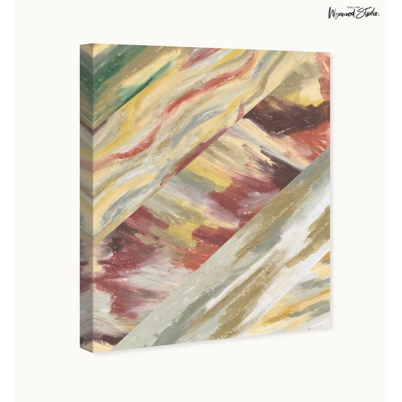 Wynwood Studio Canvas Abstract Stripes of River Currents Gray Modern & Contemporary Wall Art Canvas Print