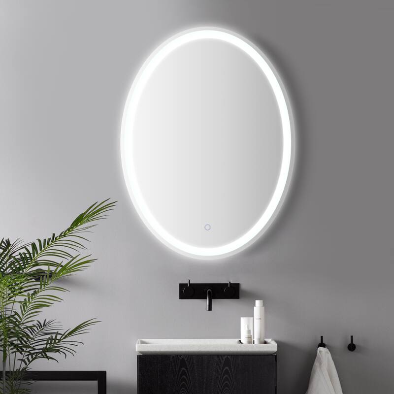 Remy 27" Frameless Anti-Fog Front/Back-lit Tri-color LED Bathroom Vanity Mirror with Smart Touch Control - by JONATHAN Y