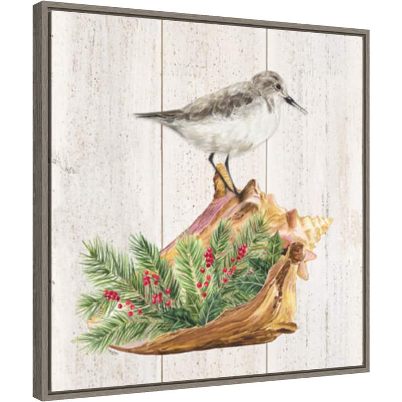 Christmas on the Coast III by Tara Reed Canvas Art Framed - 22 x 22 in