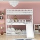 preview thumbnail 15 of 38, Full Over Full Over Full Triple Bed Convertible into 2 Full Size Platform Beds and 1 Floor Bed, Bed Frame with Slide and Ladder White - Full