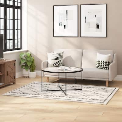 Geometric Bohemian Shag Rug