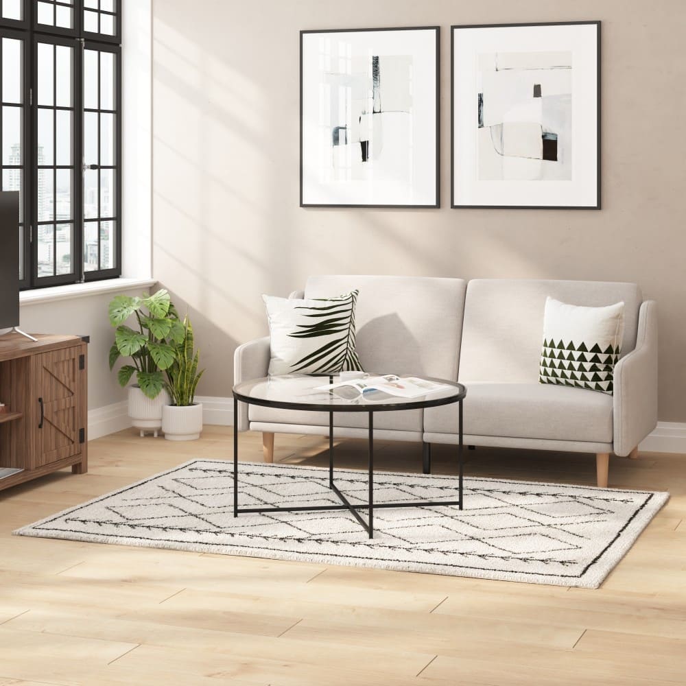 Geometric Bohemian Shag Rug