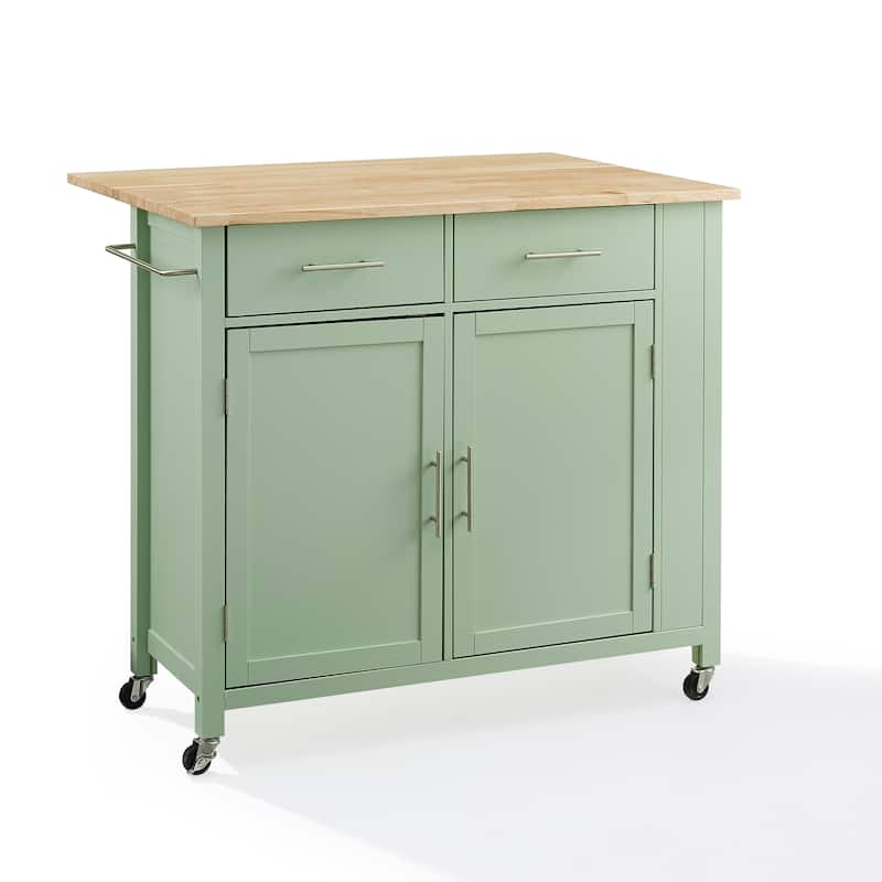 Crosley Savannah Wood Top Drop Leaf Kitchen Island/Cart - 30"d x 42"w x 37"h