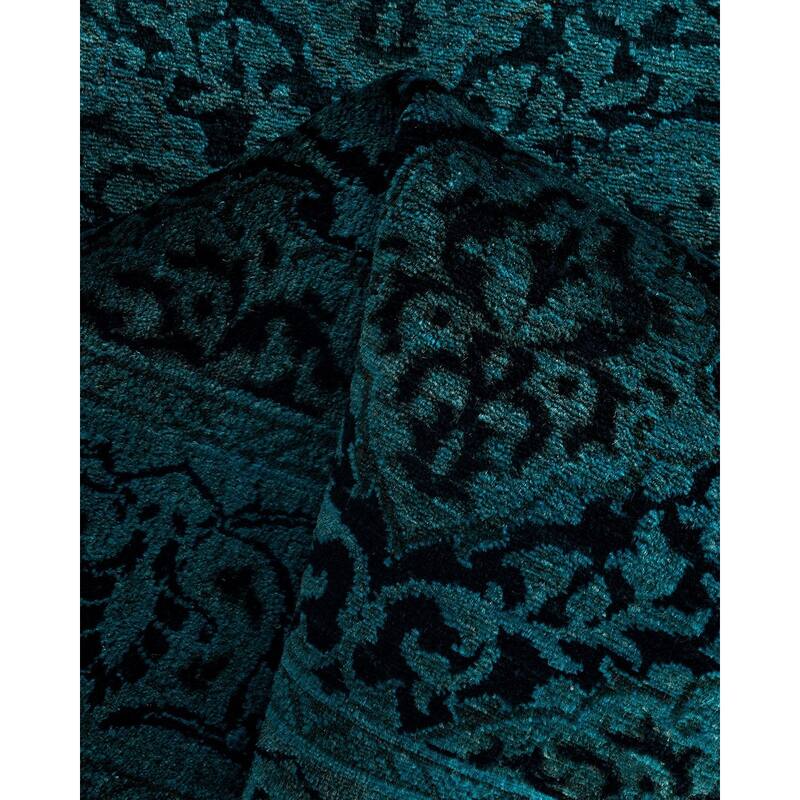 Contemporary Overdyed Wool Hand Knotted Runner - 2' 8" x 9' 10"