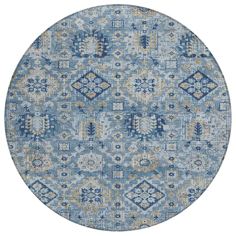 HomeRoots Floral Medallion Traditional Rectangle Outdoor Rug